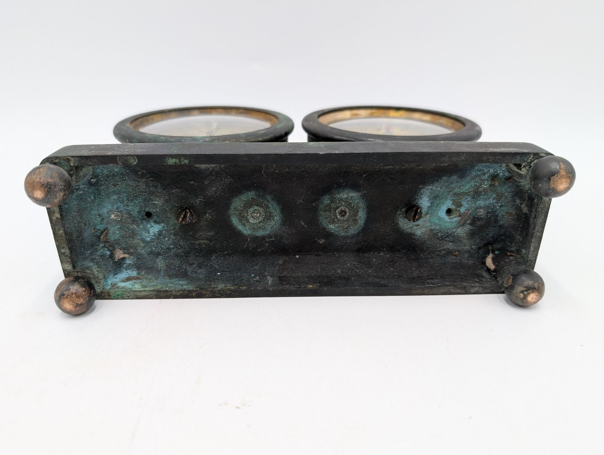 Thumbnail for Early 20th Century Bronze Desk Clock/Barometer