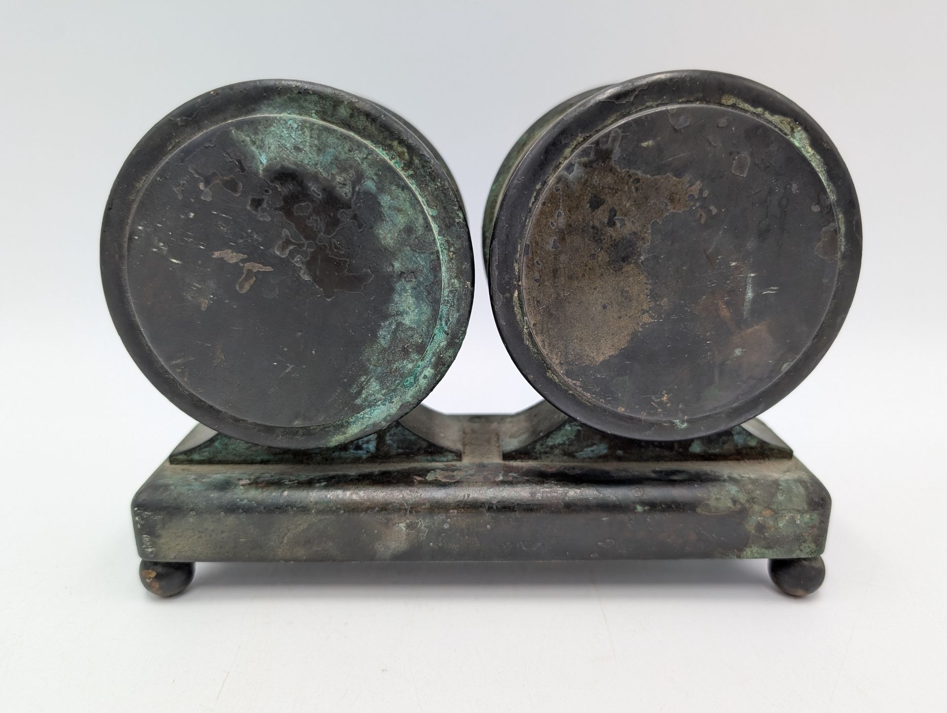Thumbnail for Early 20th Century Bronze Desk Clock/Barometer
