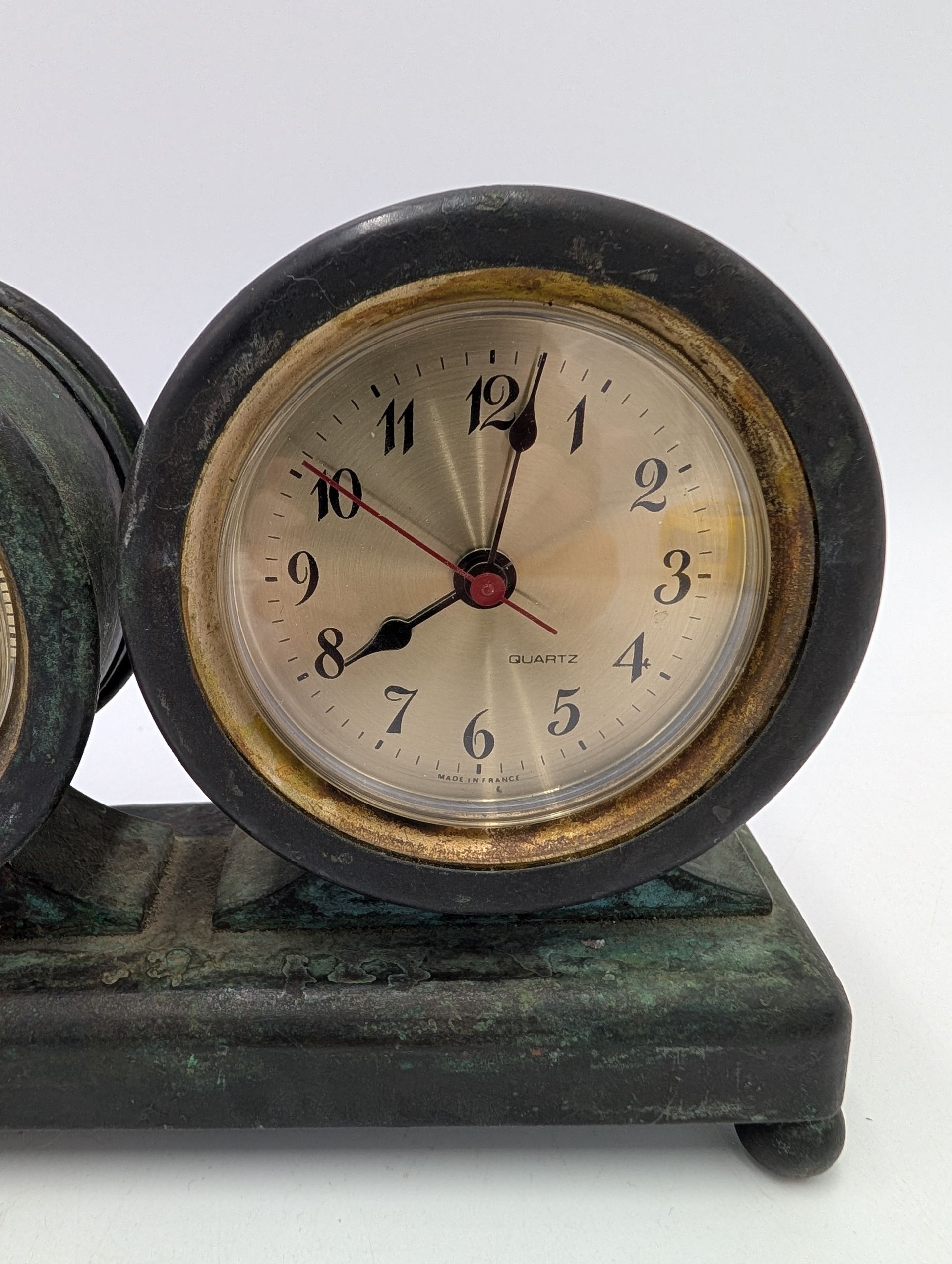 Thumbnail for Early 20th Century Bronze Desk Clock/Barometer