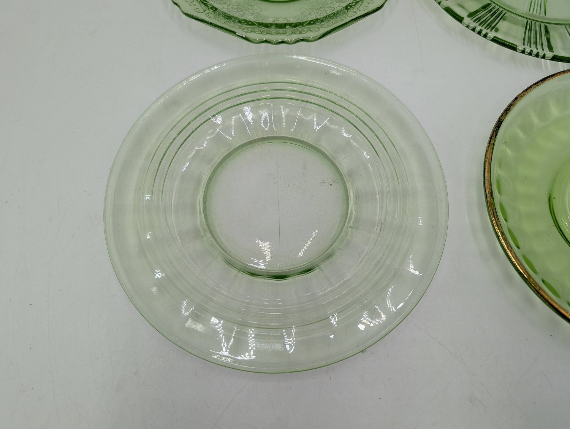 Thumbnail for Uranium glass plates	x 4	