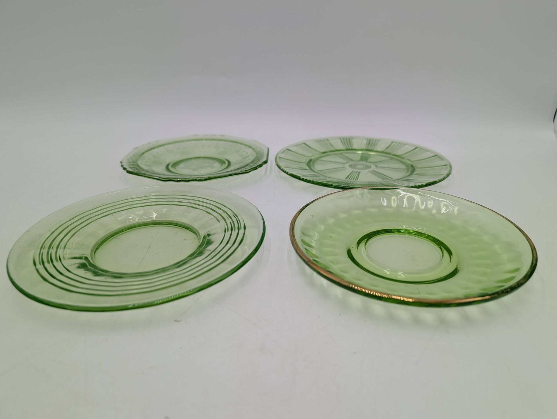 Thumbnail for Uranium glass plates	x 4	