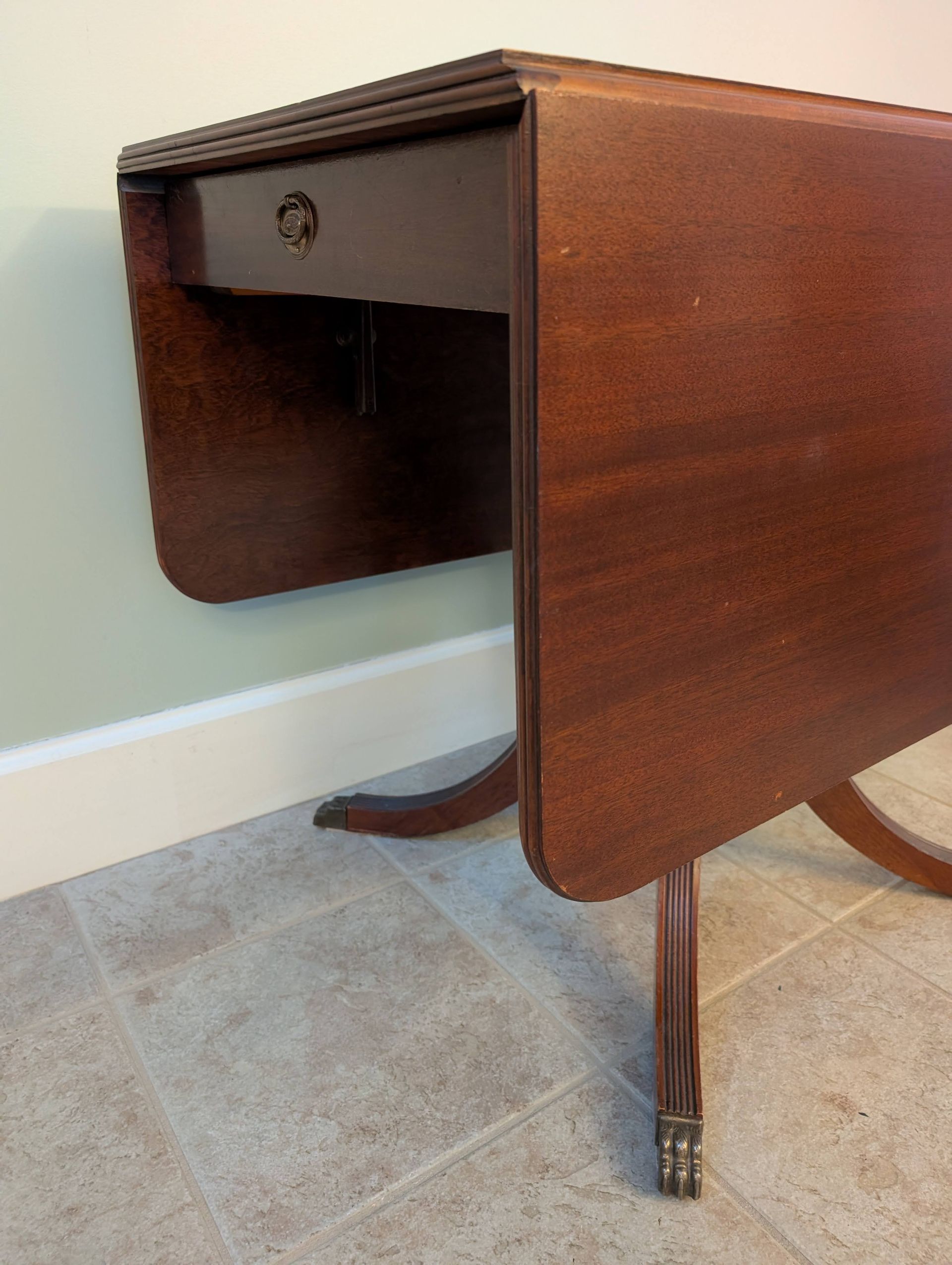 Thumbnail for Duncan Phyfe Style Mahogany Drop Leaf Table by Gibbard Furniture