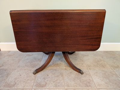 Duncan Phyfe Style Mahogany Drop Leaf Table by Gibbard Furniture