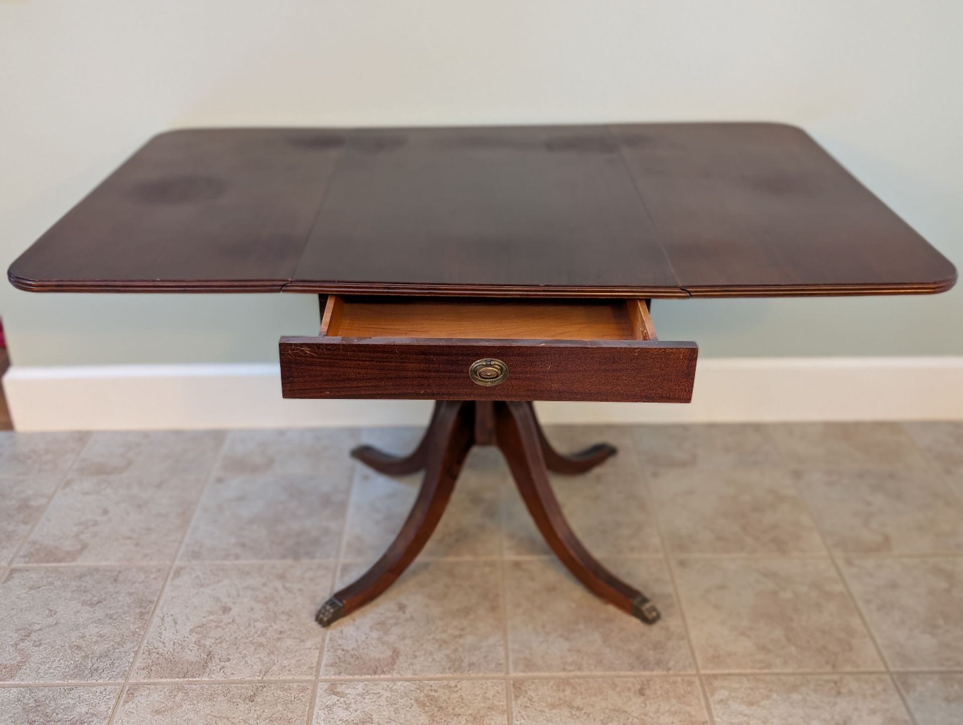 Thumbnail for Duncan Phyfe Style Mahogany Drop Leaf Table by Gibbard Furniture