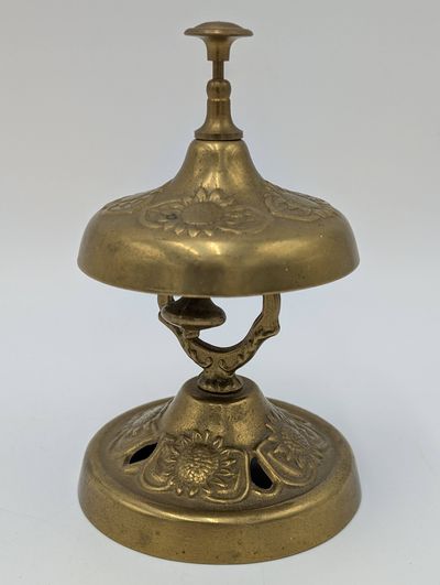 Ornate Vintage Brass Service Desk Bell